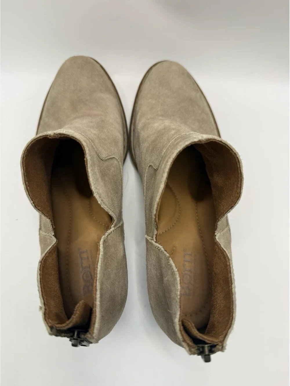 Born Beth Ankle Boots Zip Beige Distressed Women Sz 8.5 M NWOB